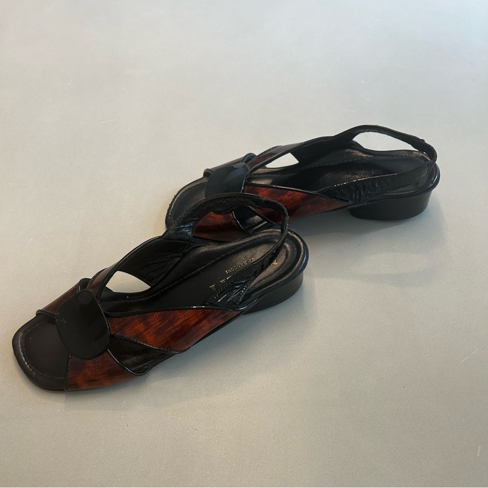 Amalfi Black and Brown Slingback Heels Size 5 - Picture 9 of 9